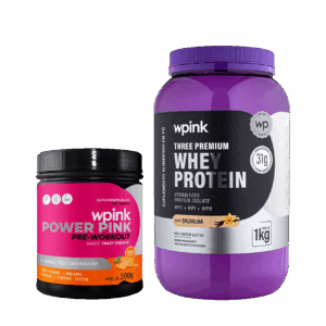 whey protein baunilha – 1 kg + super power pink de laranja 300g